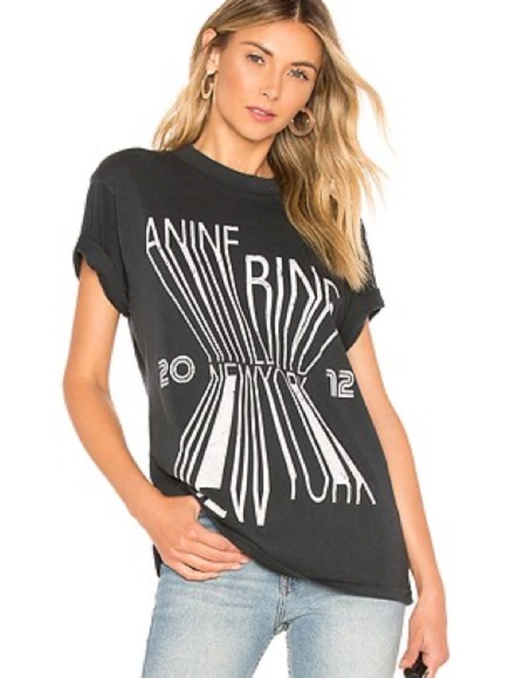 Anine Bing Black Colby Tee